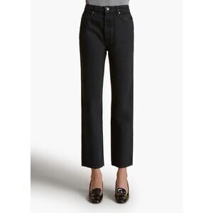 Khaite Abigail Jeans Prescott Black Size 27 High Rise Straight Leg Denim